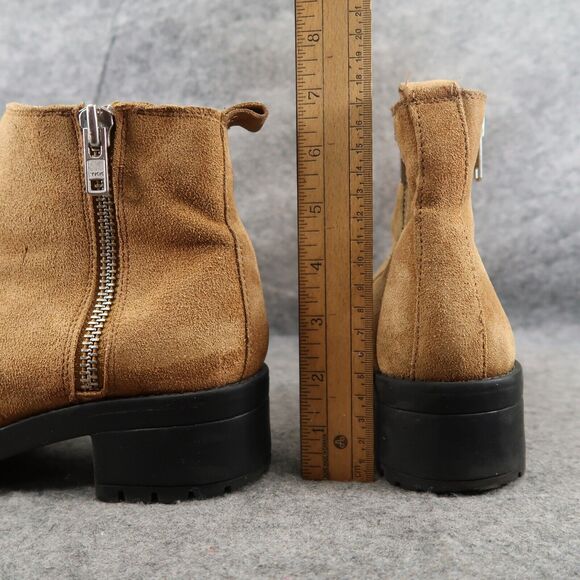 Urban Outfitters Shoes Womens 9 Bootie Fashion Leather Double Zip Moto Lifestyle - Picture 7 of 16